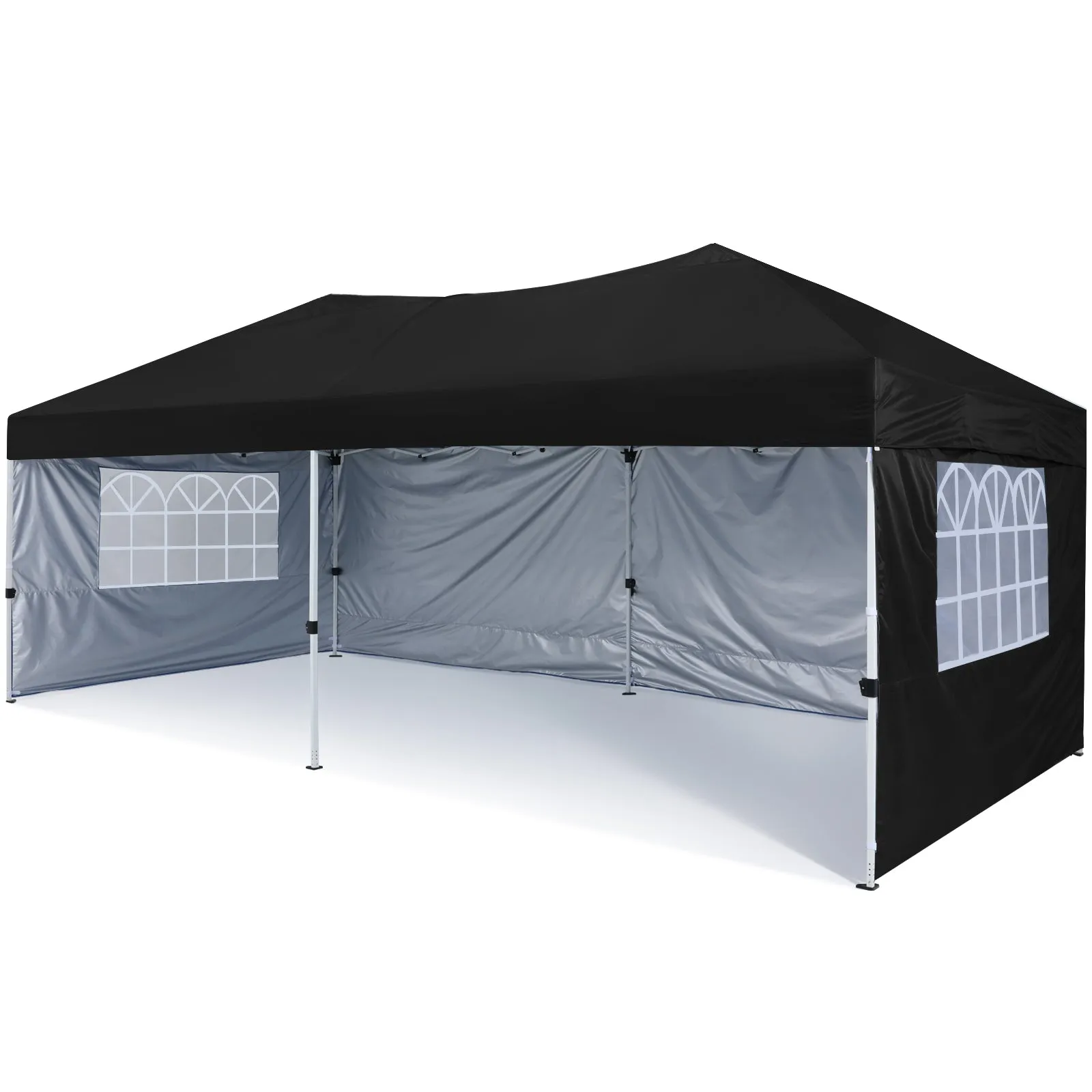 Leisure Sports 10x10/10x20 Pop Up Canopy Tent with Church Window Sidewalls