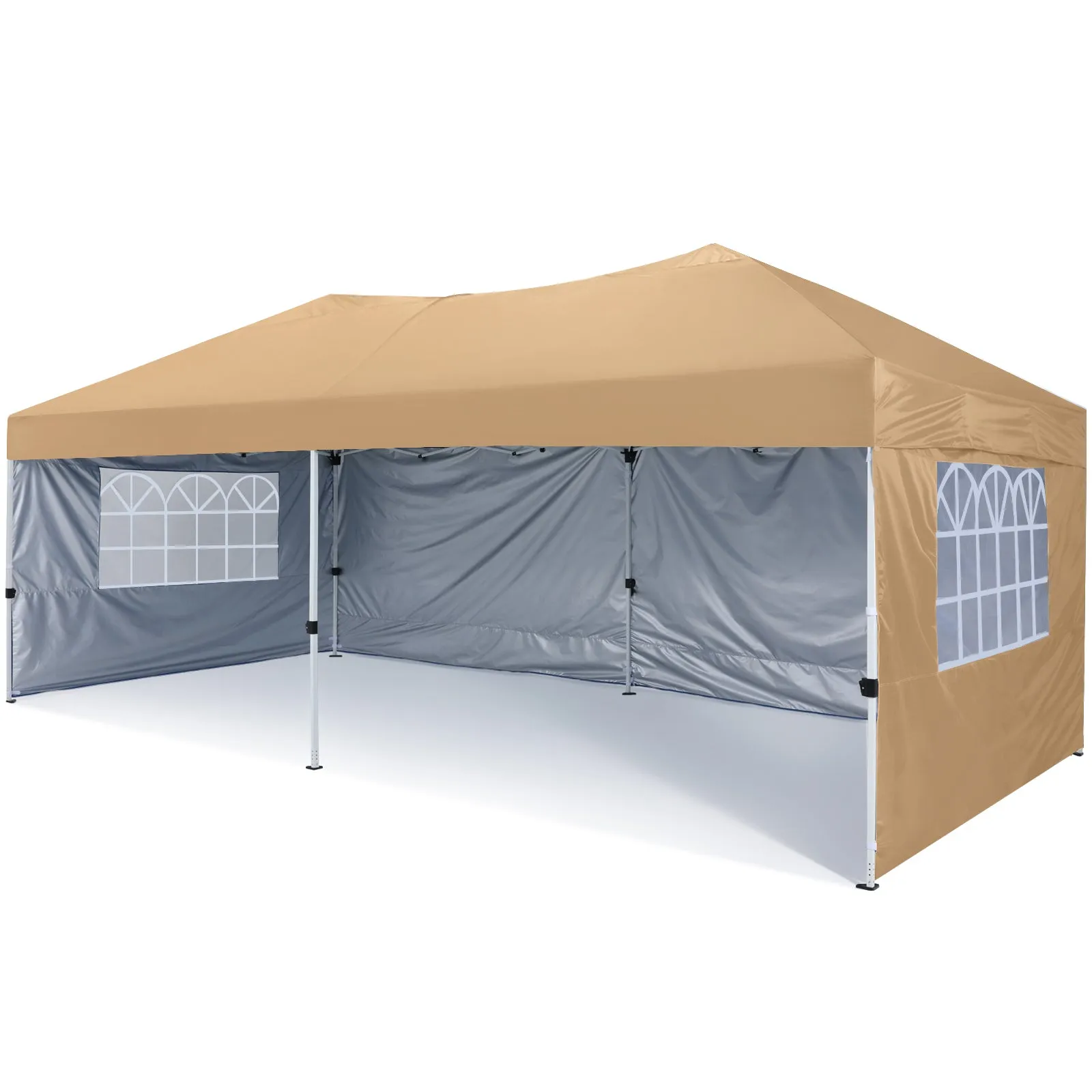 Leisure Sports 10x10/10x20 Pop Up Canopy Tent with Church Window Sidewalls