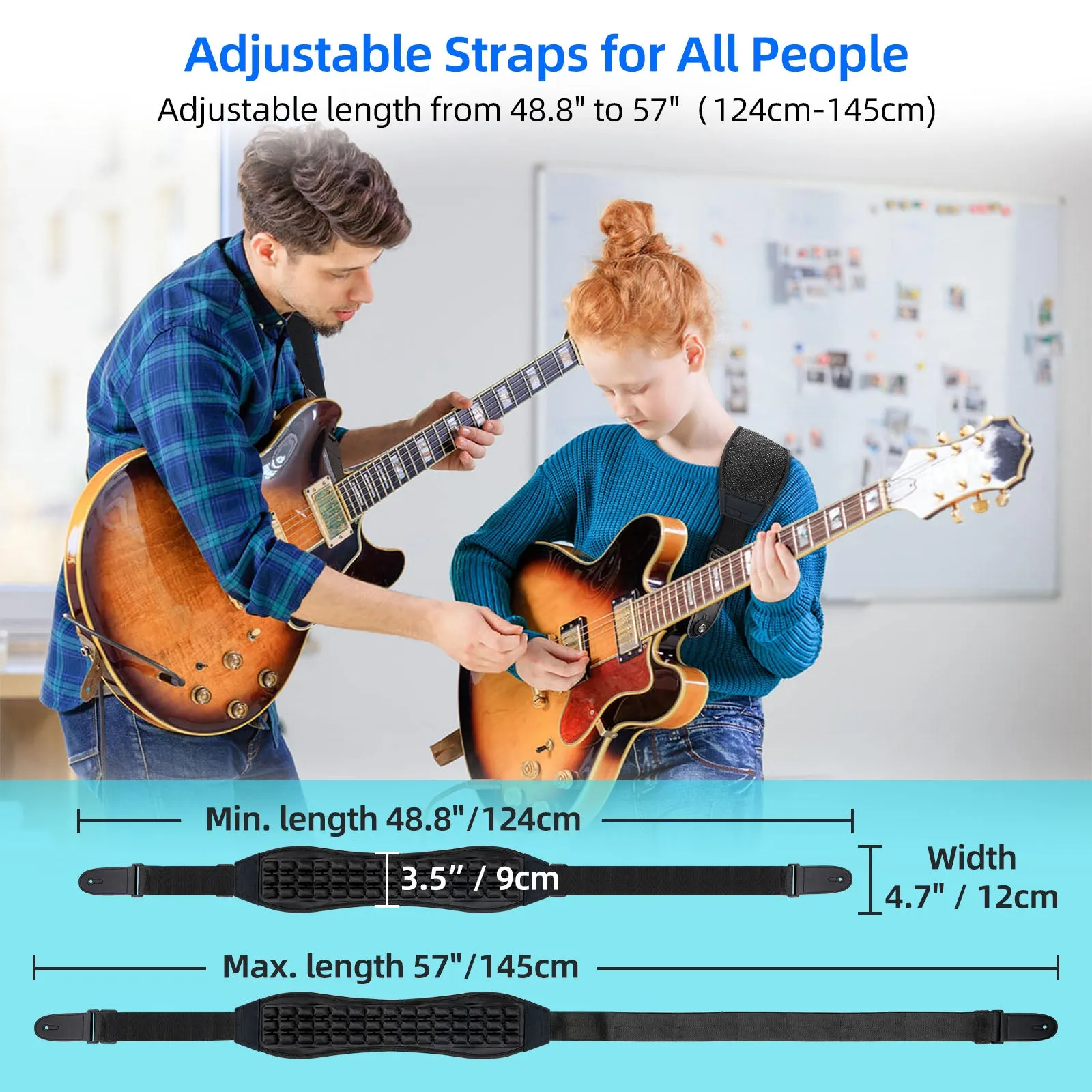 LEKATO TPU-001 Mesh Sponge Breathable Guitar Straps