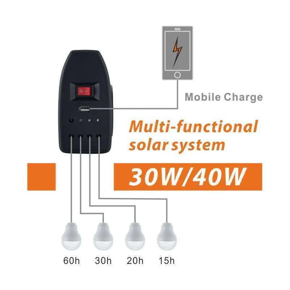 40W Liper Mini Solar System with LED Lights and USB Charging Port – Portable Solar Power Solution