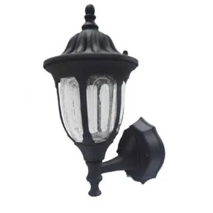 Maxlite LED Outdoor Coach Lantern, 2700K, Black Finish- Crackle Glass with Photocell