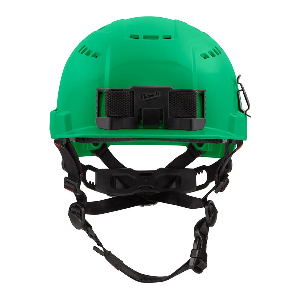 Milwaukee 48-73-1326 BOLT Green Front Brim Safety Helmet (USA) - Type 2, Class C, Vented