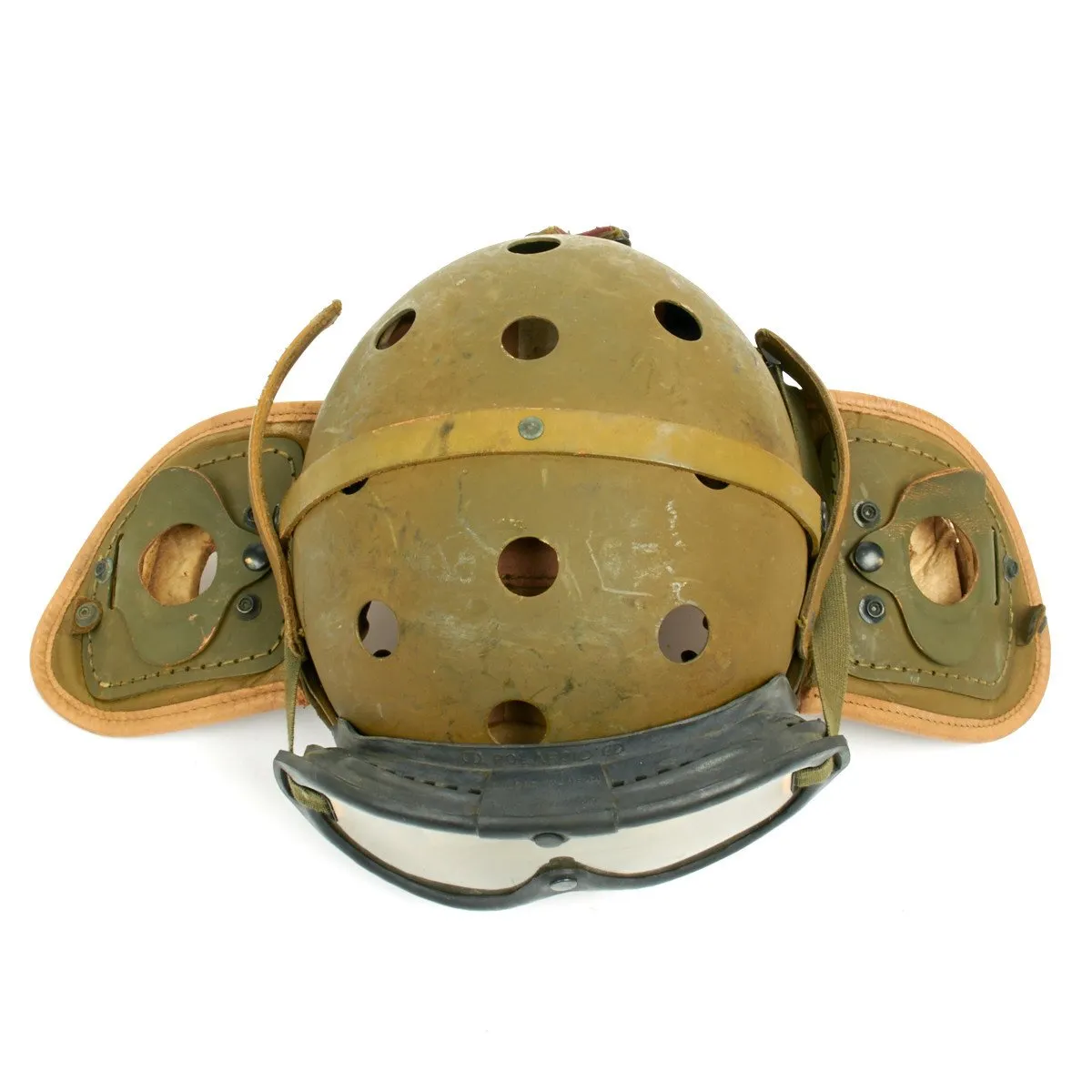 Authentic WWII U.S. 3rd Armored Division Staff Sergeant Tanker Collection- Includes Jacket, M38 Helmet, and Polaroid Goggles