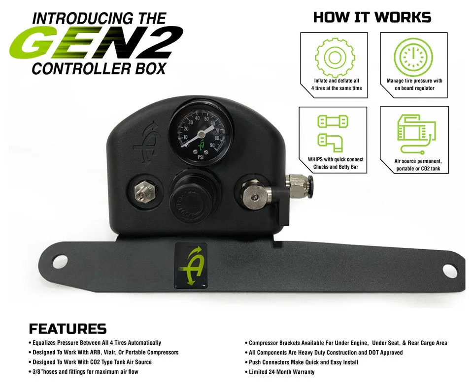 Overland Vehicle Systems 4 Tire Inflation System - Jeep Gladiator JT Engine Bay Passenger Side