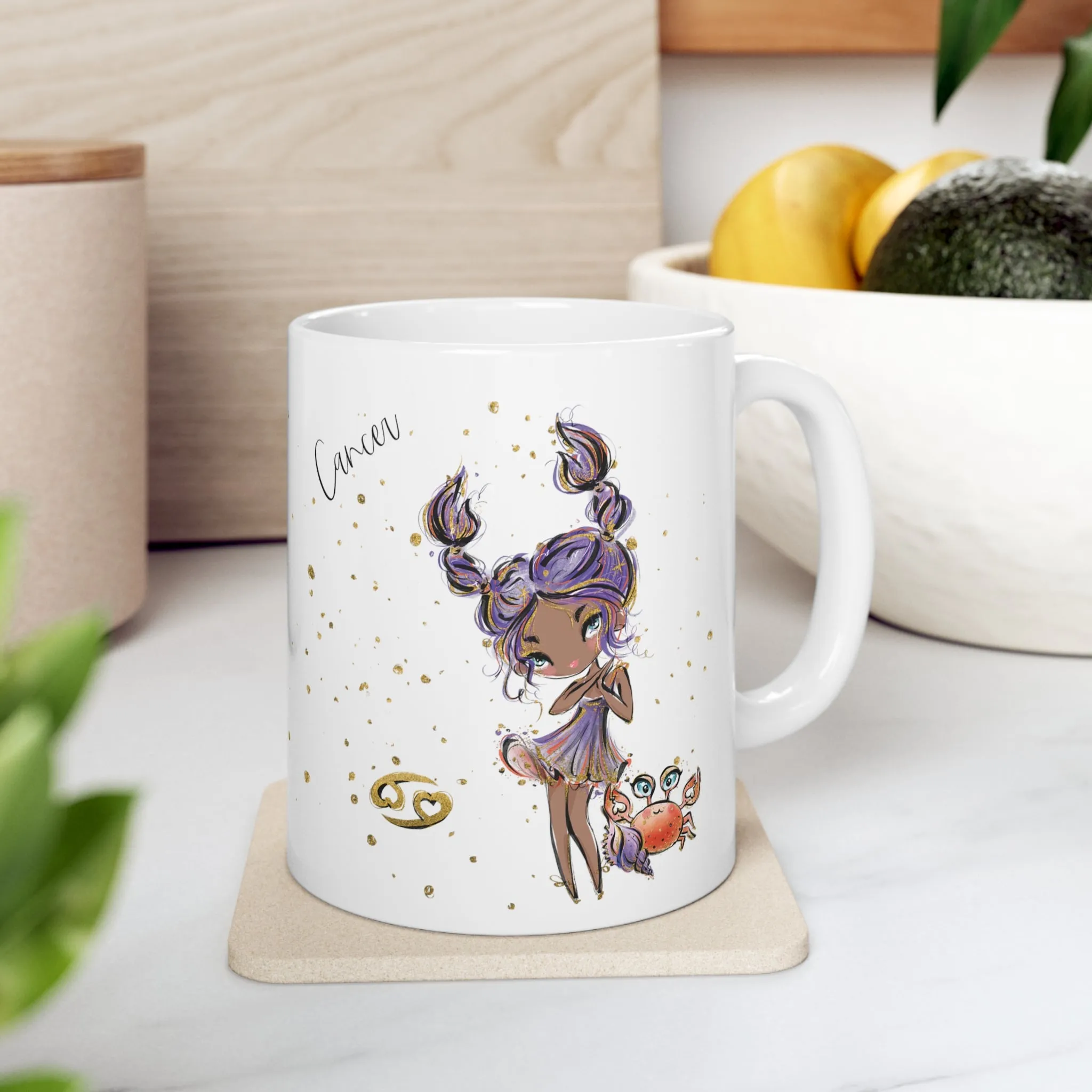 Personalised/Non Personalised Zodiac Sign, Cancer, Ceramic Mug 11oz