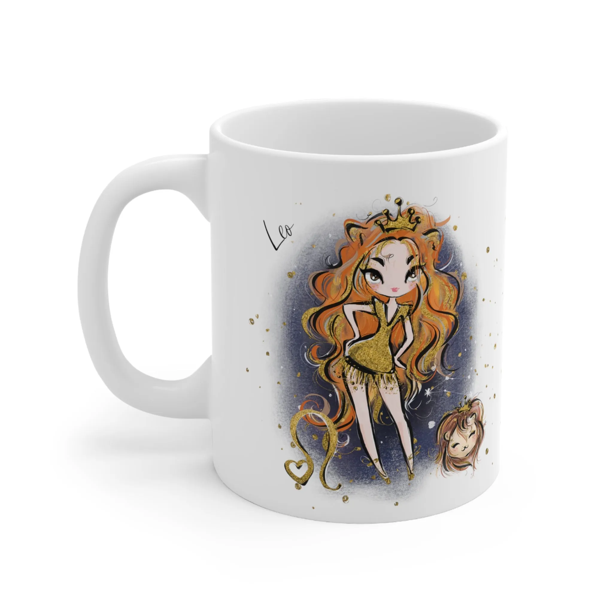 Personalised/Non Personalised Zodiac Sign, Leo, Ceramic Mug 11oz