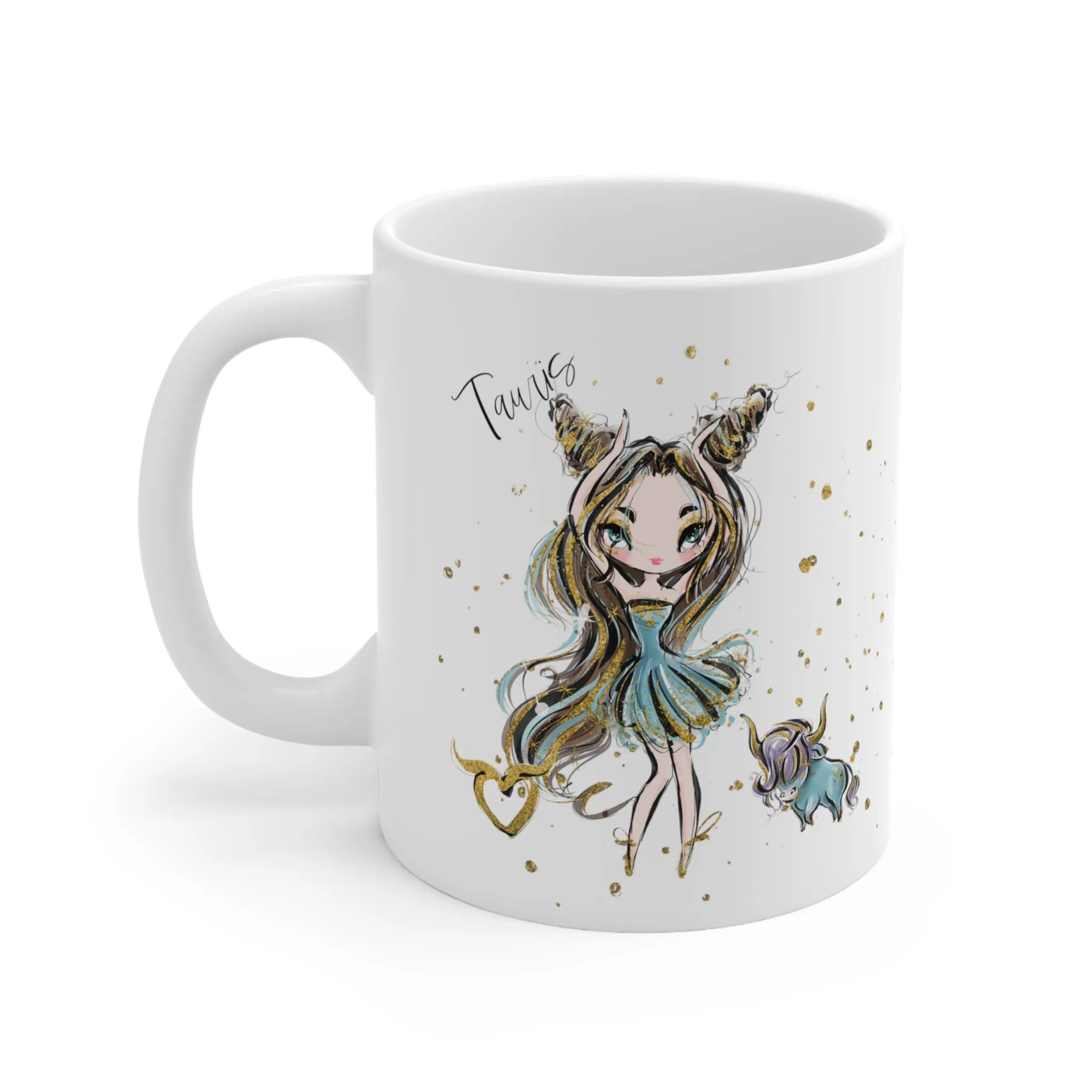 Personalised/Non Personalised Zodiac Sign, Taurus, Ceramic Mug 11oz