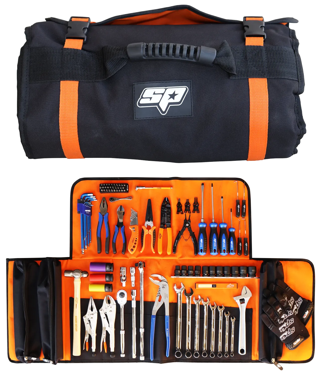 SP TOOLS Tool Kit 90 Piece Mobile Tool Roll - SP51280 (Pickup only)