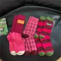 Spring Autumn Winter Cartoon Women'S Socks Cotton Mid-Tube Cute Bear Print Trend Short Socks Comfortable Breathable Sports Socks