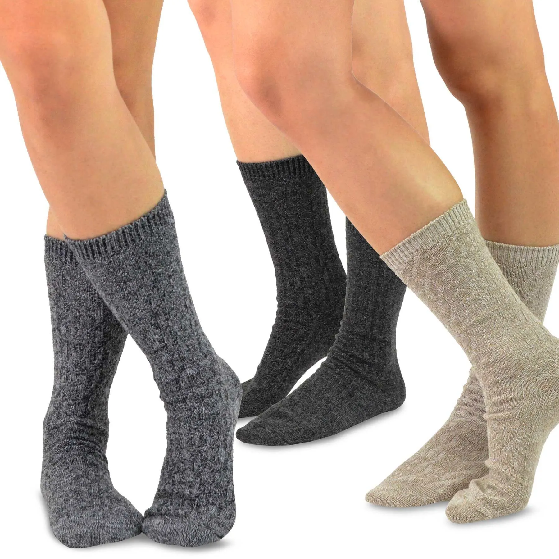 TeeHee Socks Women's Casual Polyester Crew Marled 3-Pack (11174)