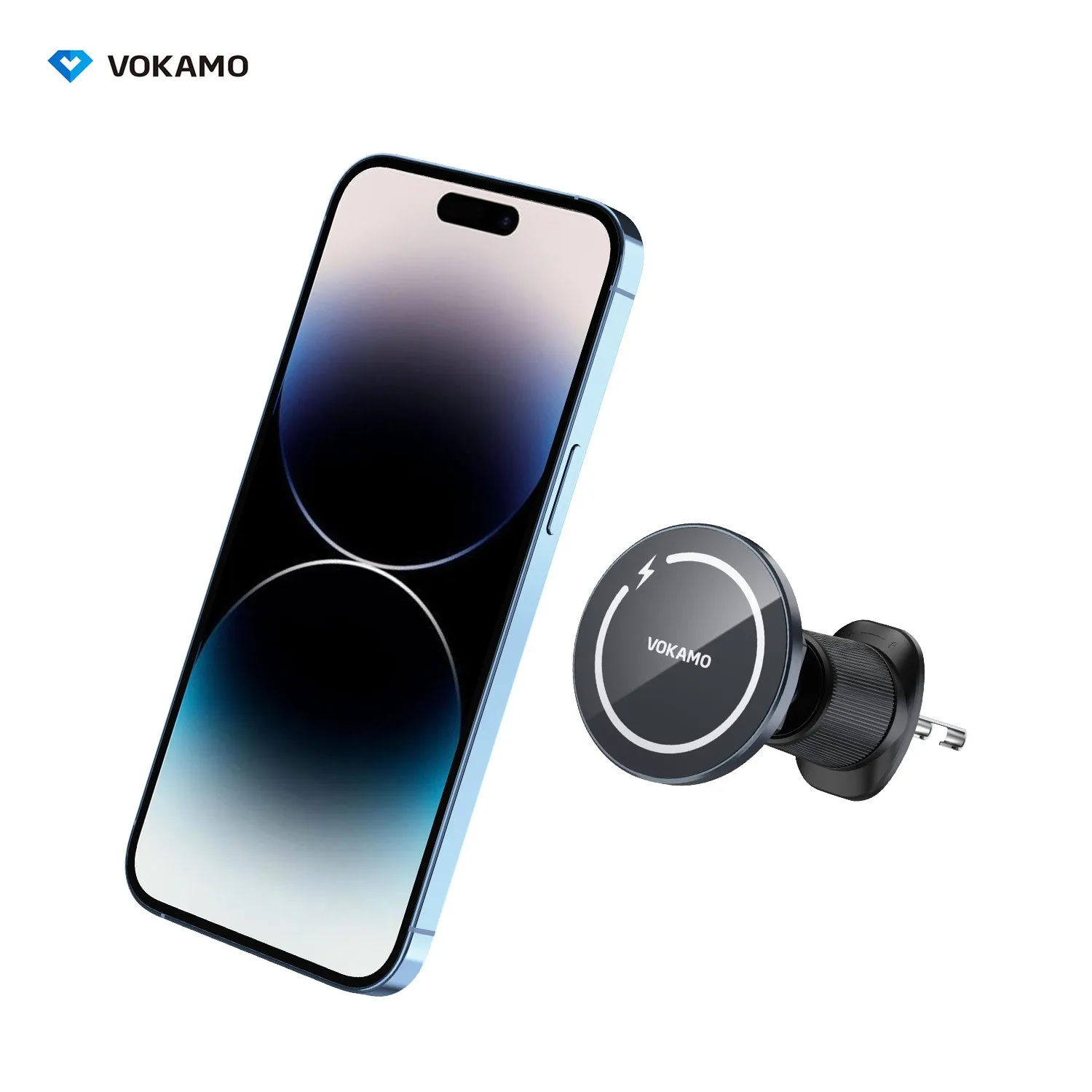 VOKAMO Magnetic Wireless Car Charger Holder 15W Fast Charger