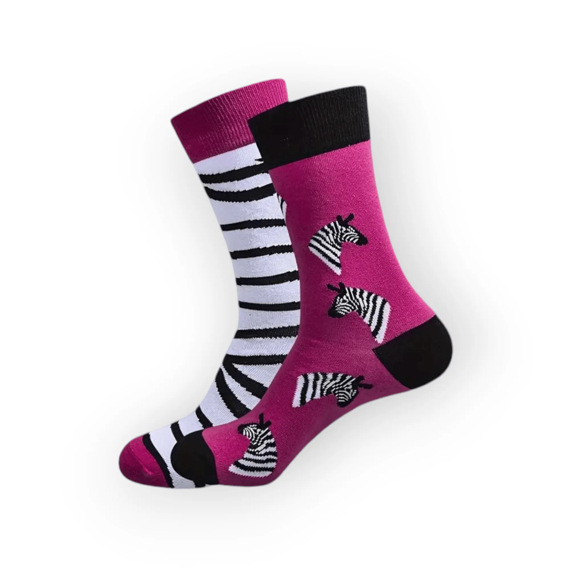 Women's Cotton Blend Zebra Print Odd Socks