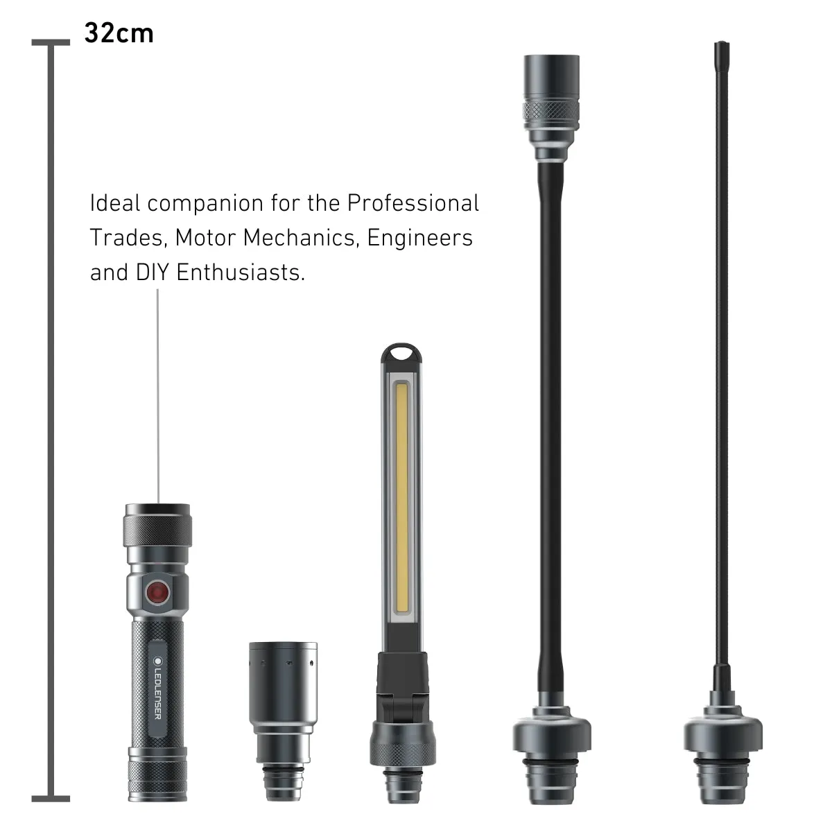 Workers Friend Rechargeable Inspection Light, 4-in-1 Quick Connect