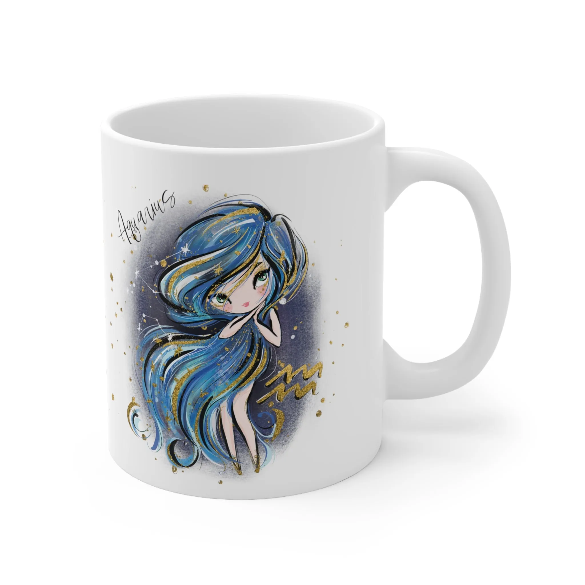 Zodiac Sign, Aquarius, Ceramic Mug 11oz - Personalised/Non Personalised