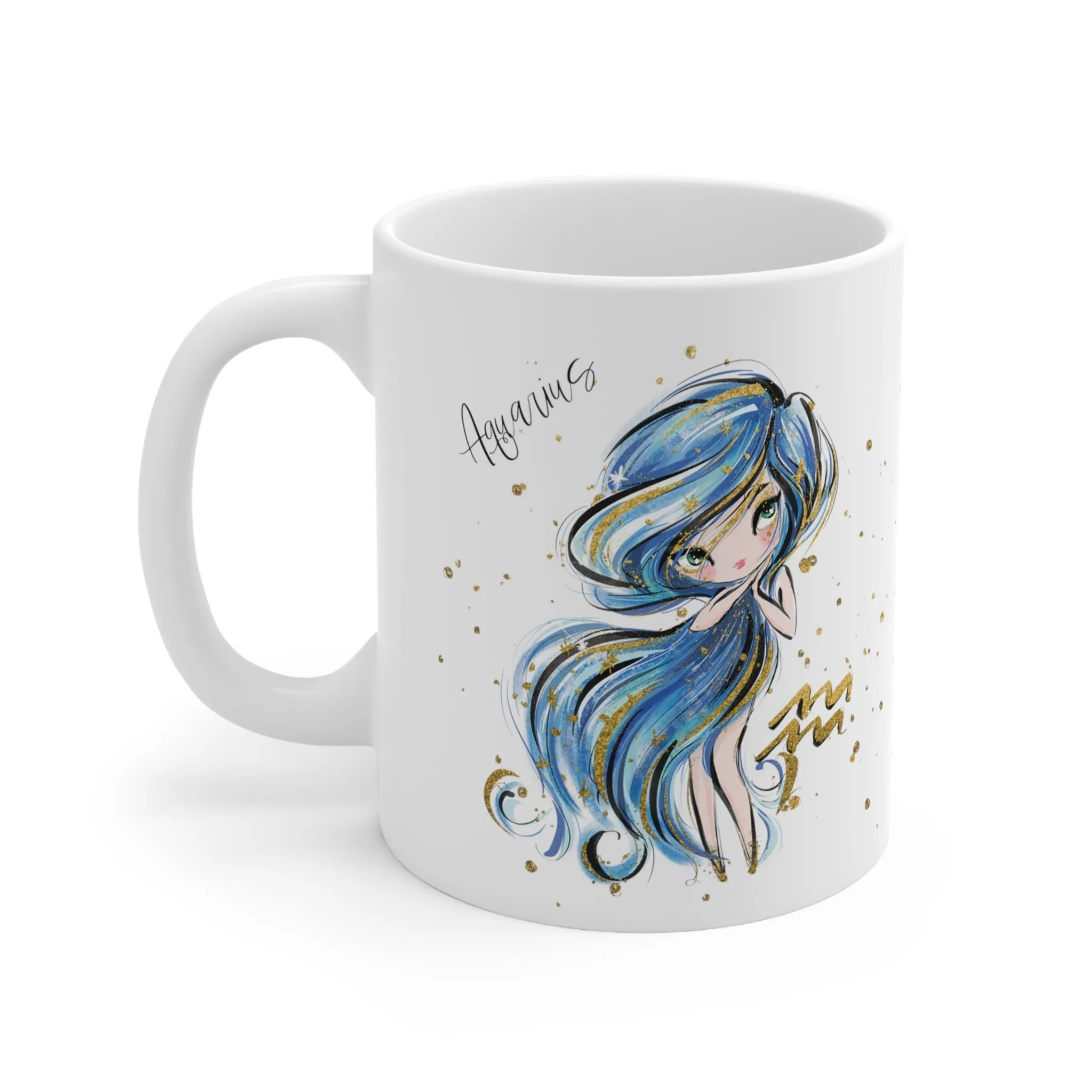 Zodiac Sign, Aquarius, Ceramic Mug 11oz - Personalised/Non Personalised