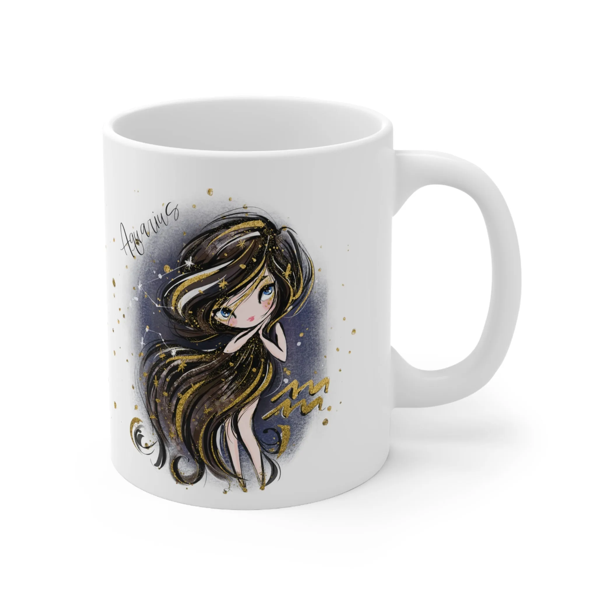 Zodiac Sign, Aquarius, Ceramic Mug 11oz - Personalised/Non Personalised