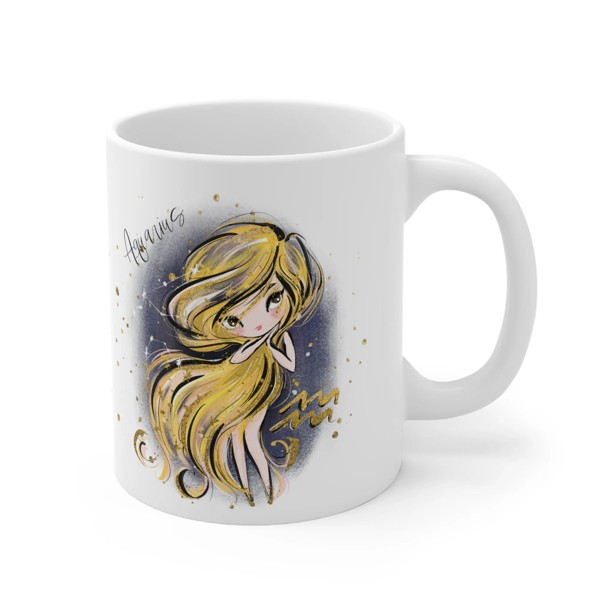 Zodiac Sign, Aquarius, Ceramic Mug 11oz - Personalised/Non Personalised