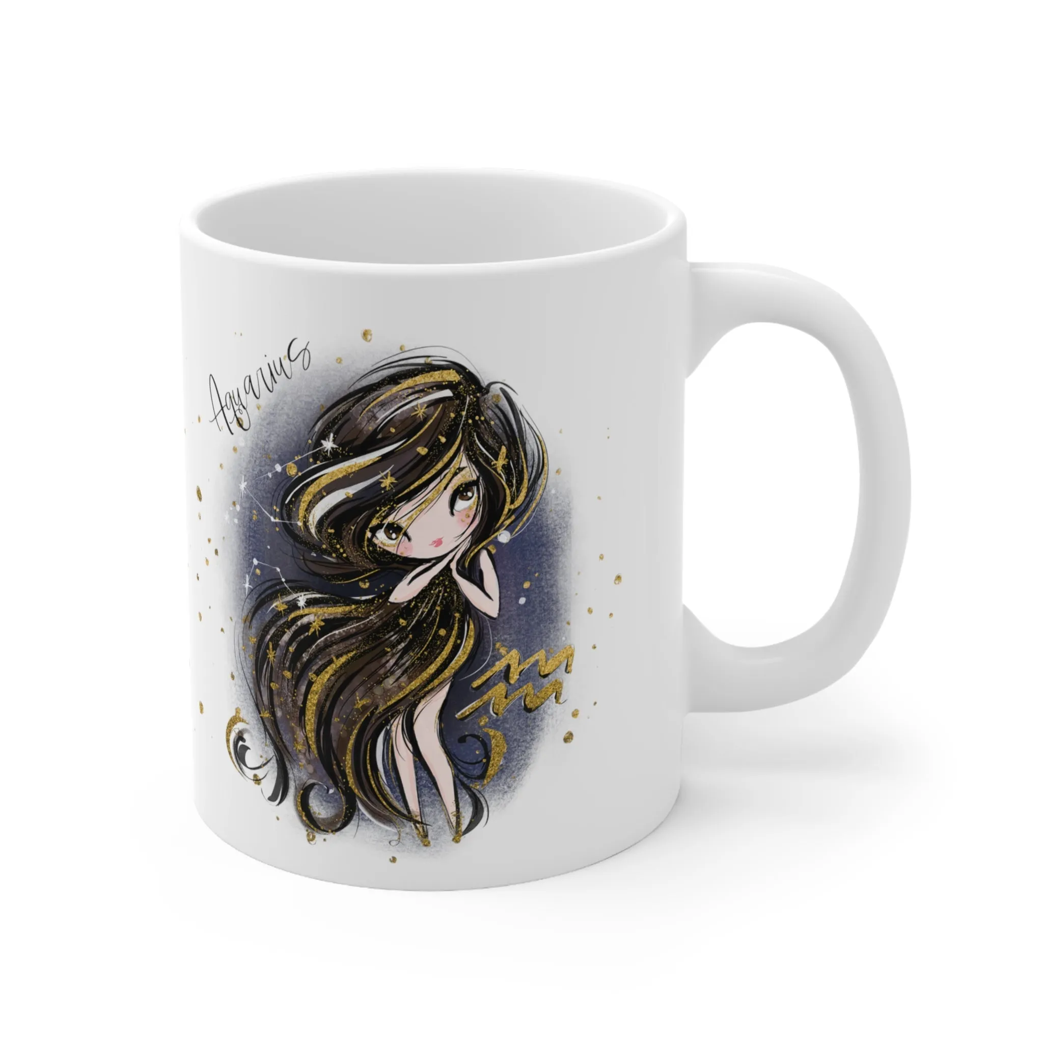 Zodiac Sign, Aquarius, Ceramic Mug 11oz - Personalised/Non Personalised