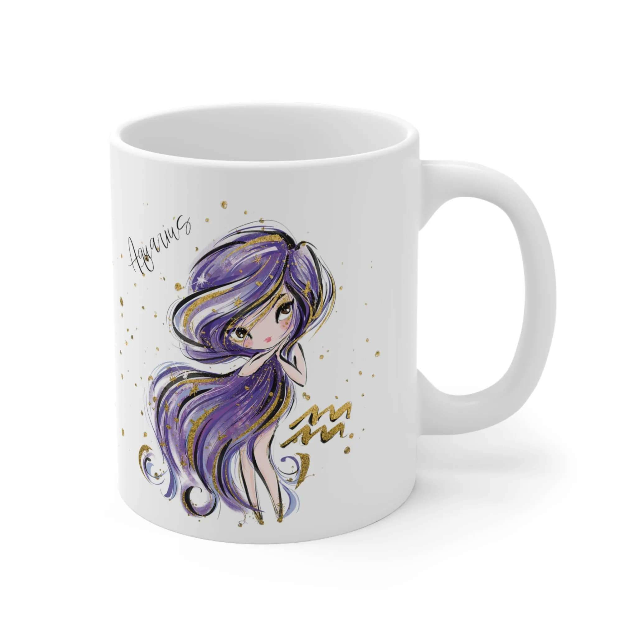 Zodiac Sign, Aquarius, Ceramic Mug 11oz - Personalised/Non Personalised