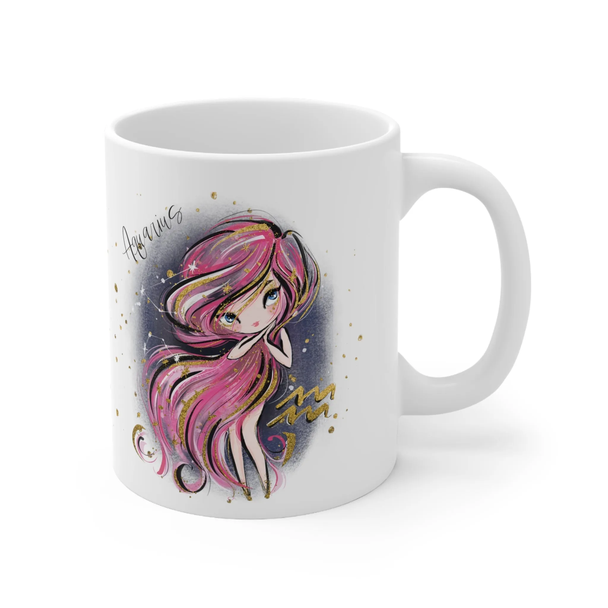 Zodiac Sign, Aquarius, Ceramic Mug 11oz - Personalised/Non Personalised